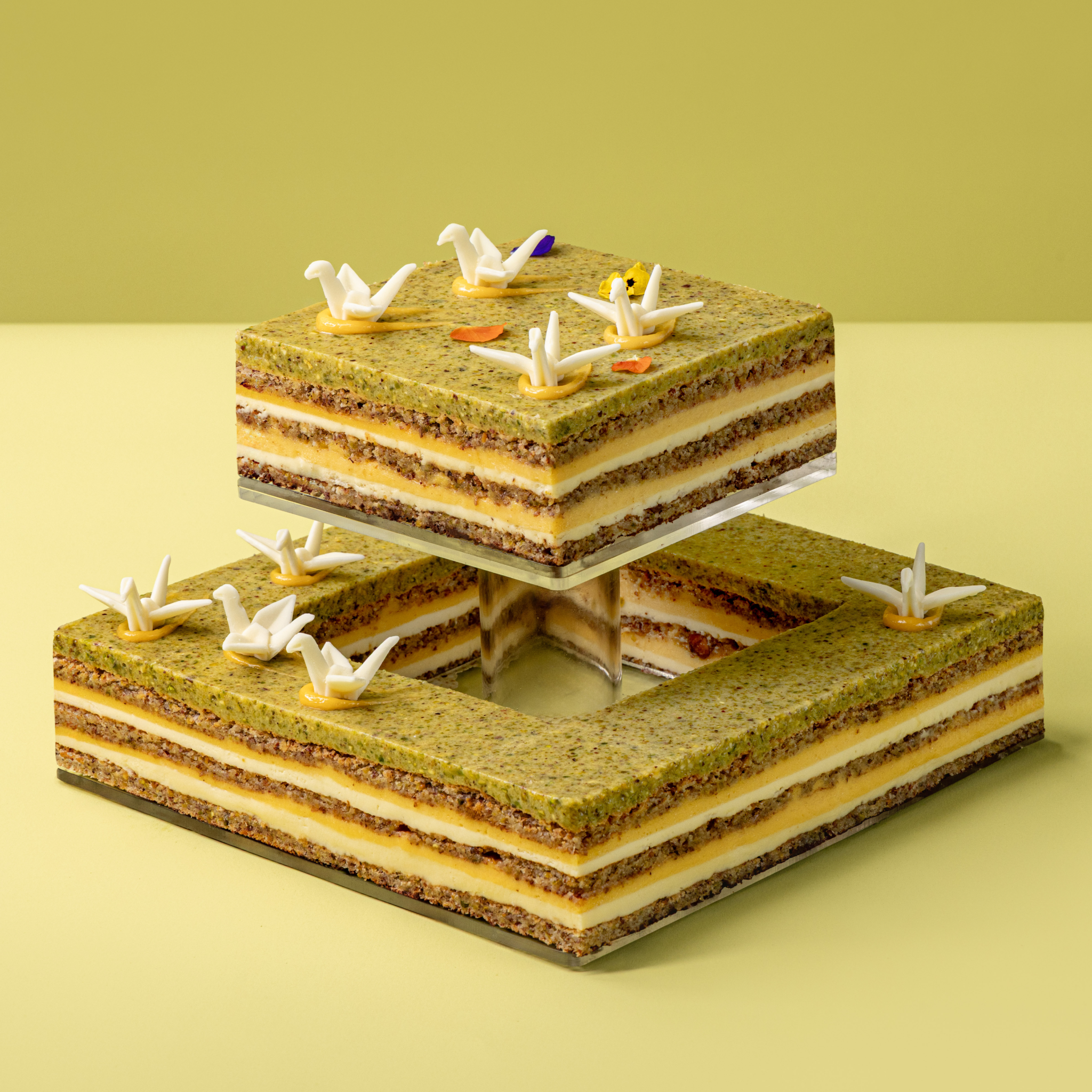 Origami Lemon Tiered Cake