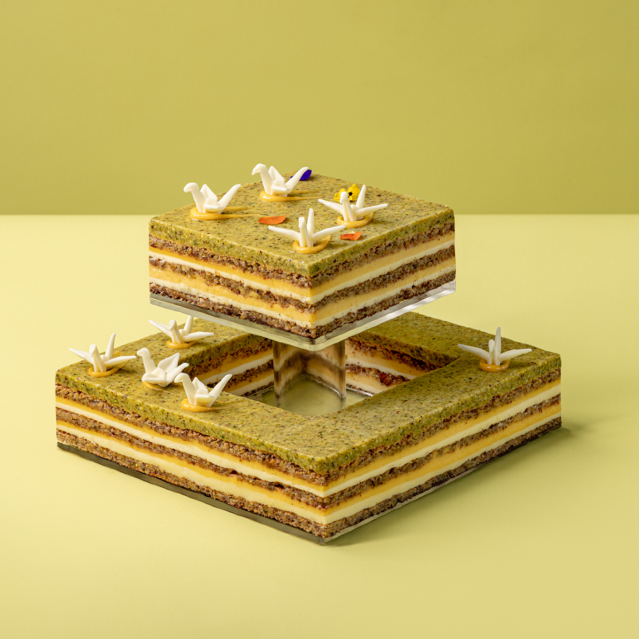 Origami Lemon Tiered Cake