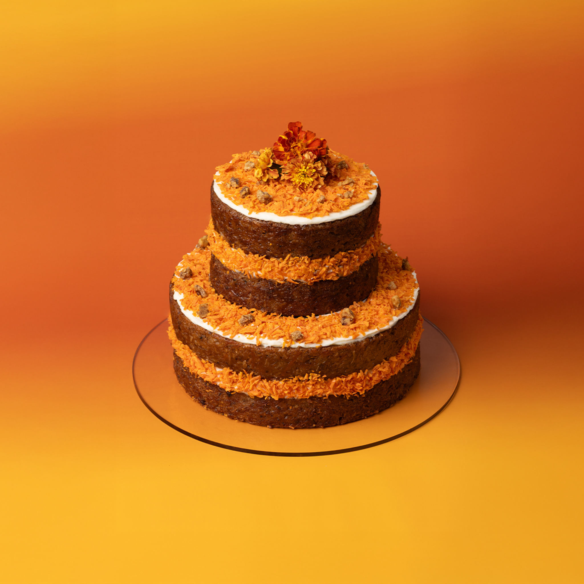 Carrot Cake Tiered Naked