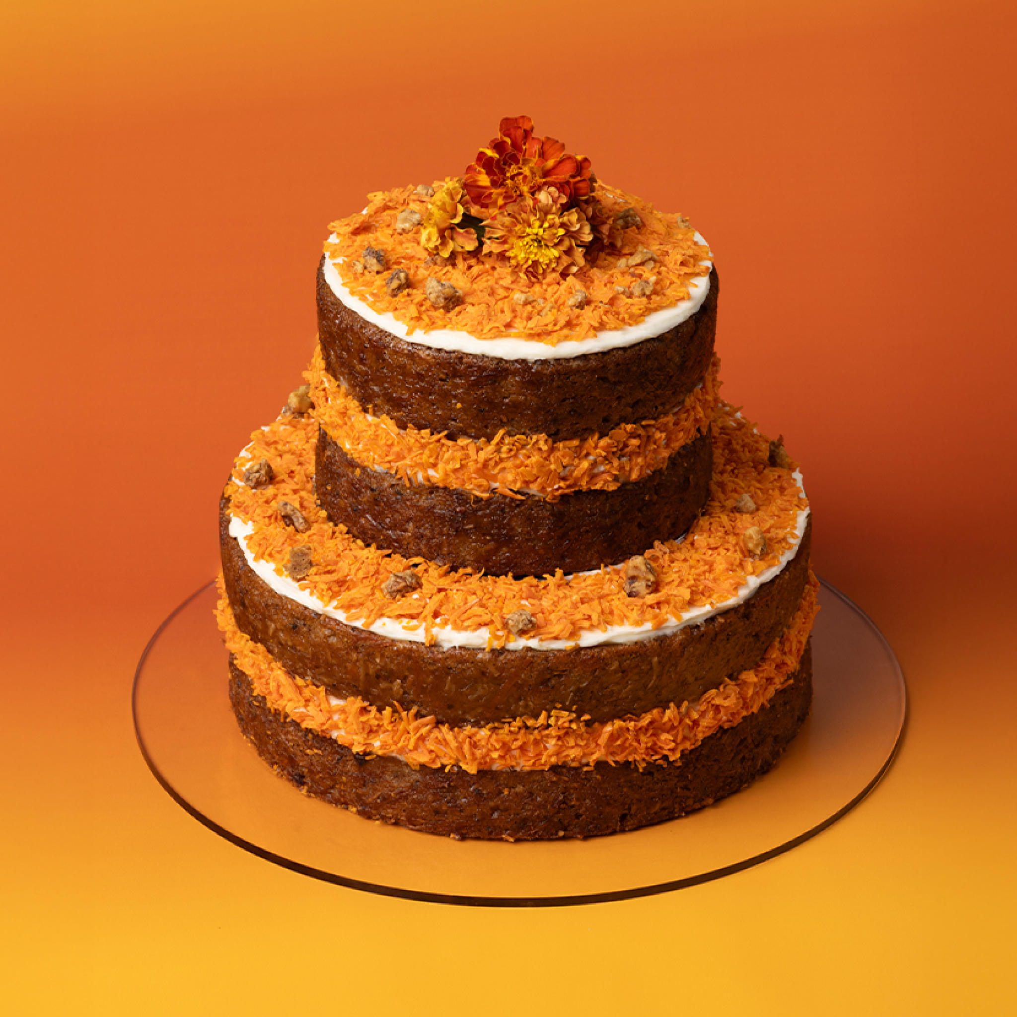 Carrot Cake Tiered Naked