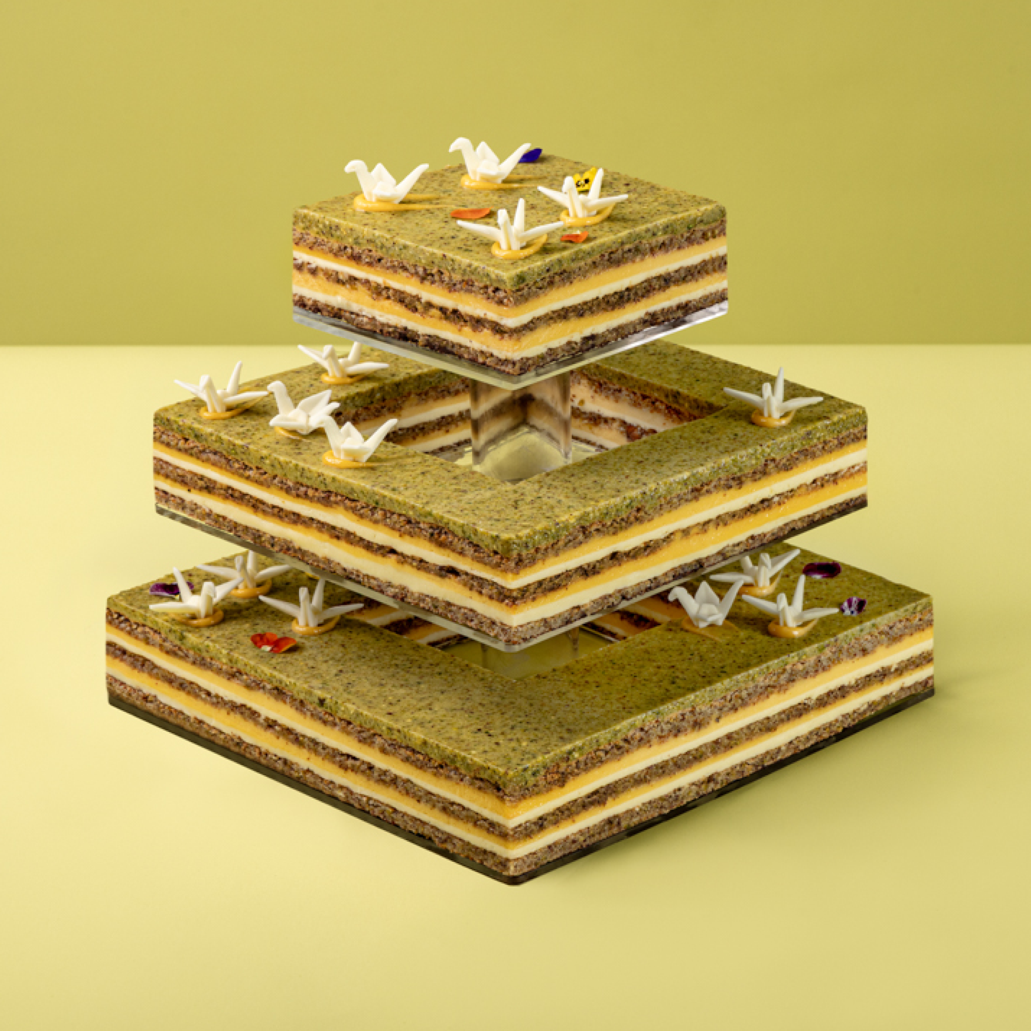 Origami Lemon Tiered Cake