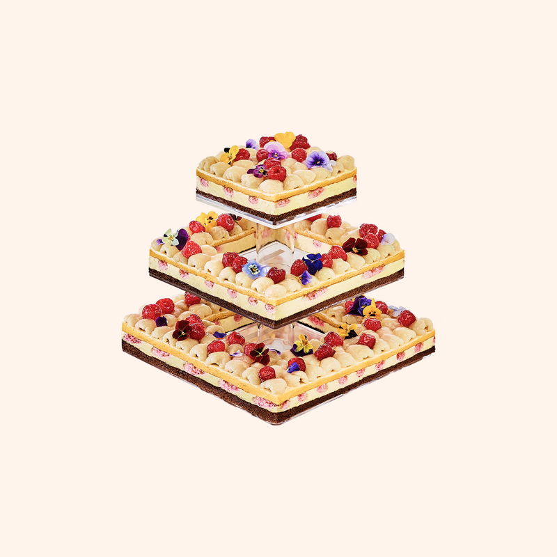 Raspberry Lychee Tiered Cake-2