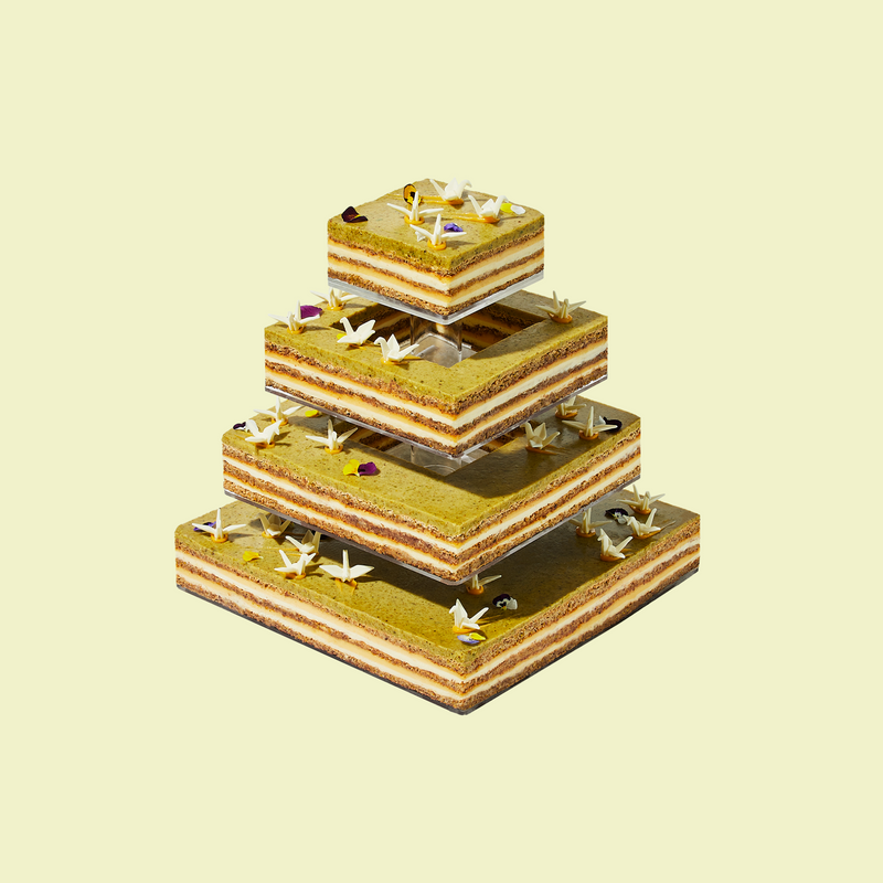 Origami Lemon Tiered Cake-3