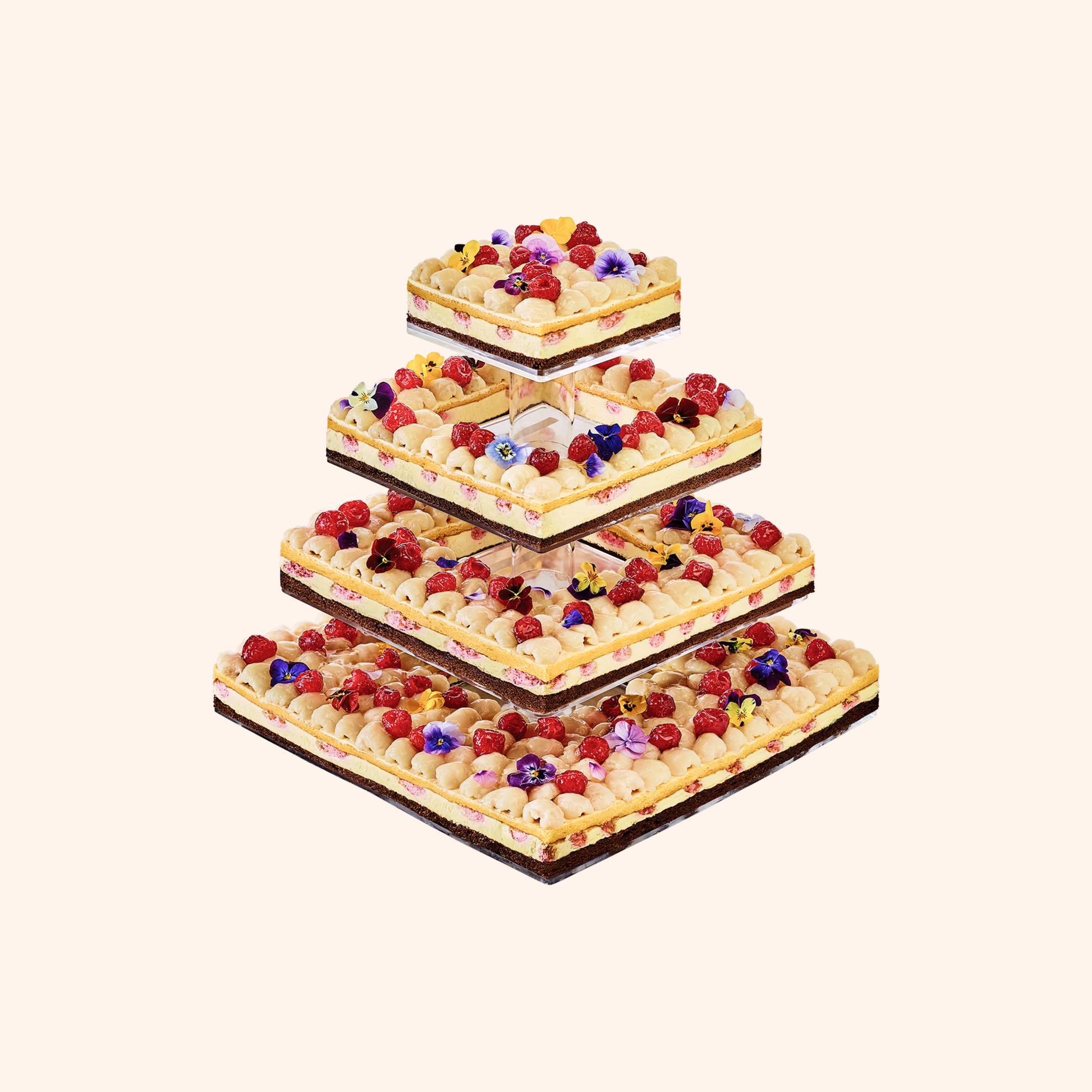Raspberry Lychee Tiered Cake-3