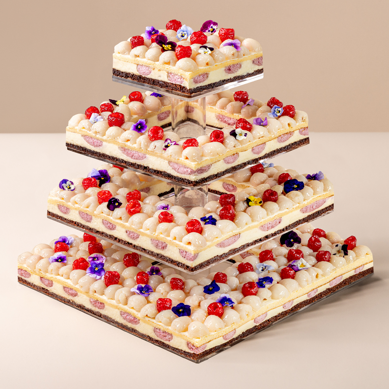 Raspberry Lychee Tiered Cake-3
