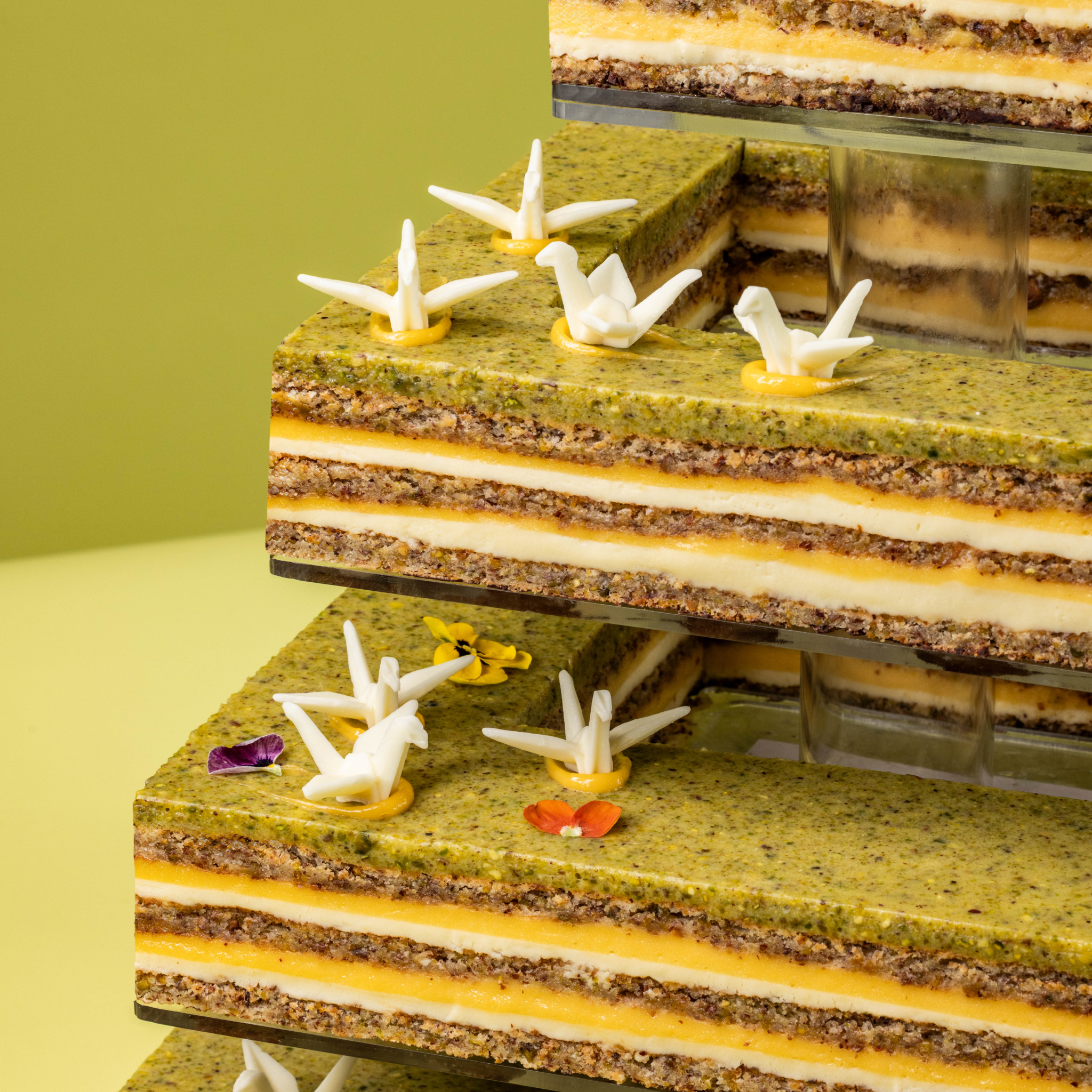 Origami Lemon Tiered Cake-3