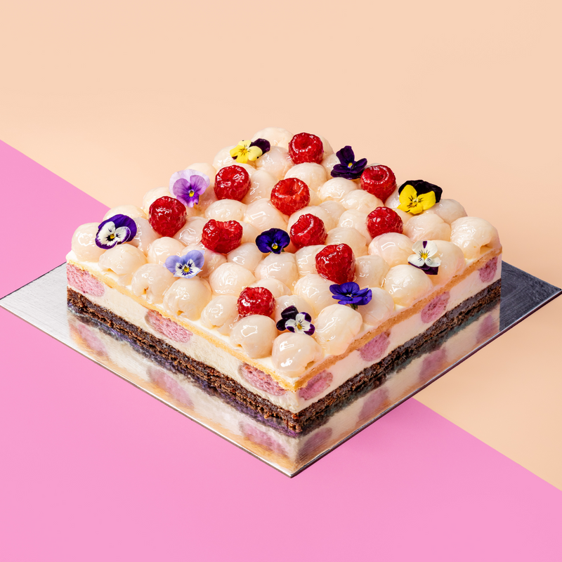 Raspberry Lychee Cake-3