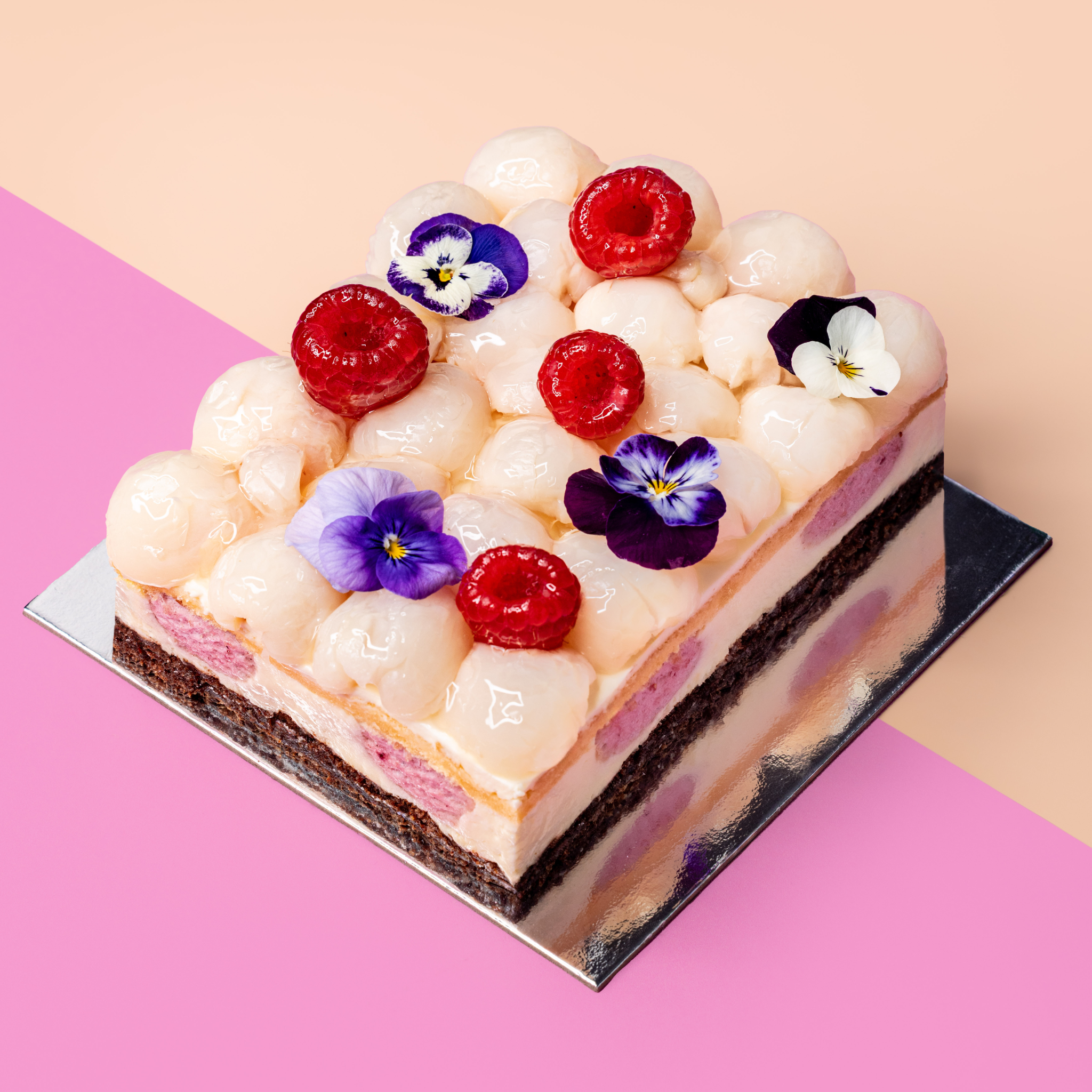 Raspberry Lychee Cake