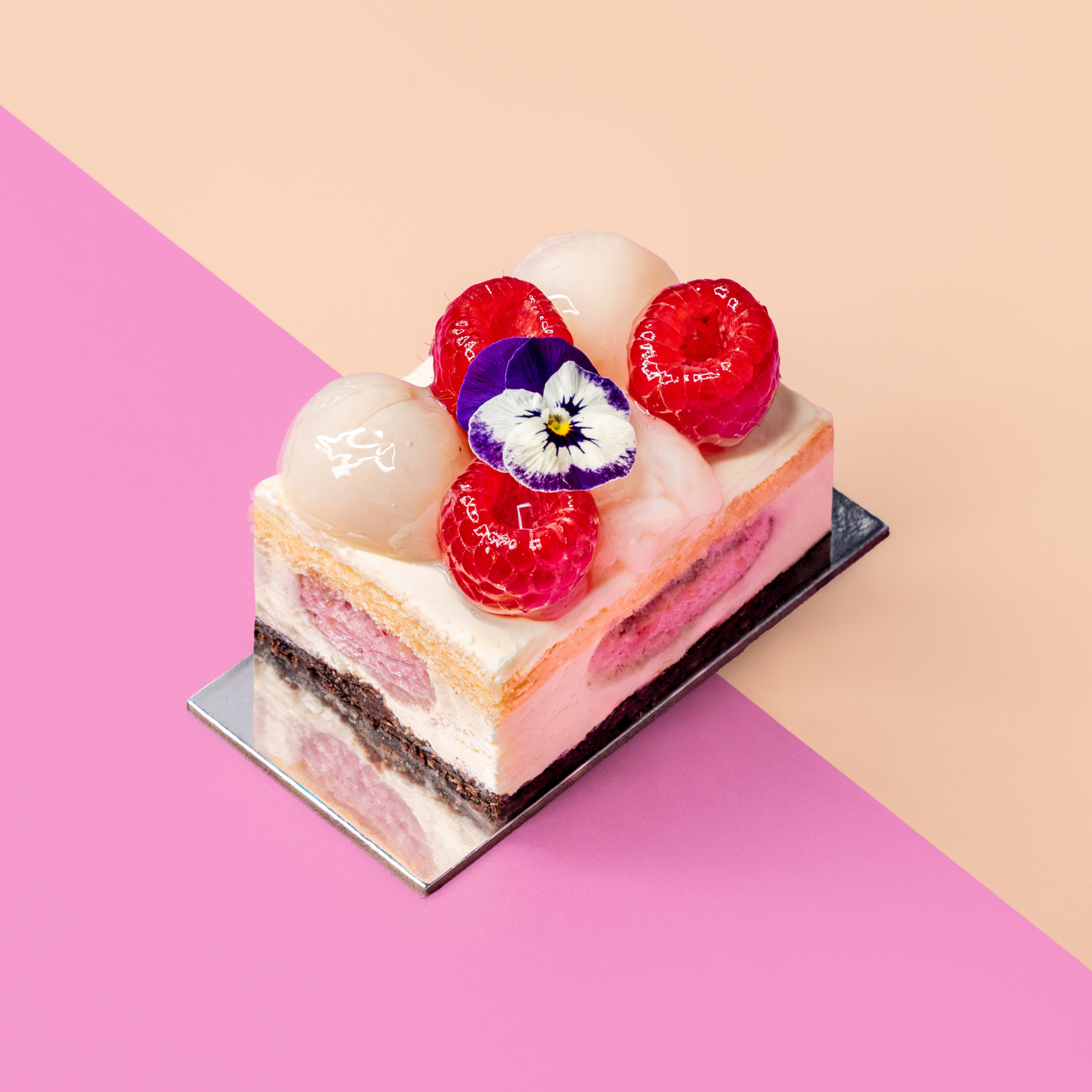 Raspberry Lychee Cake