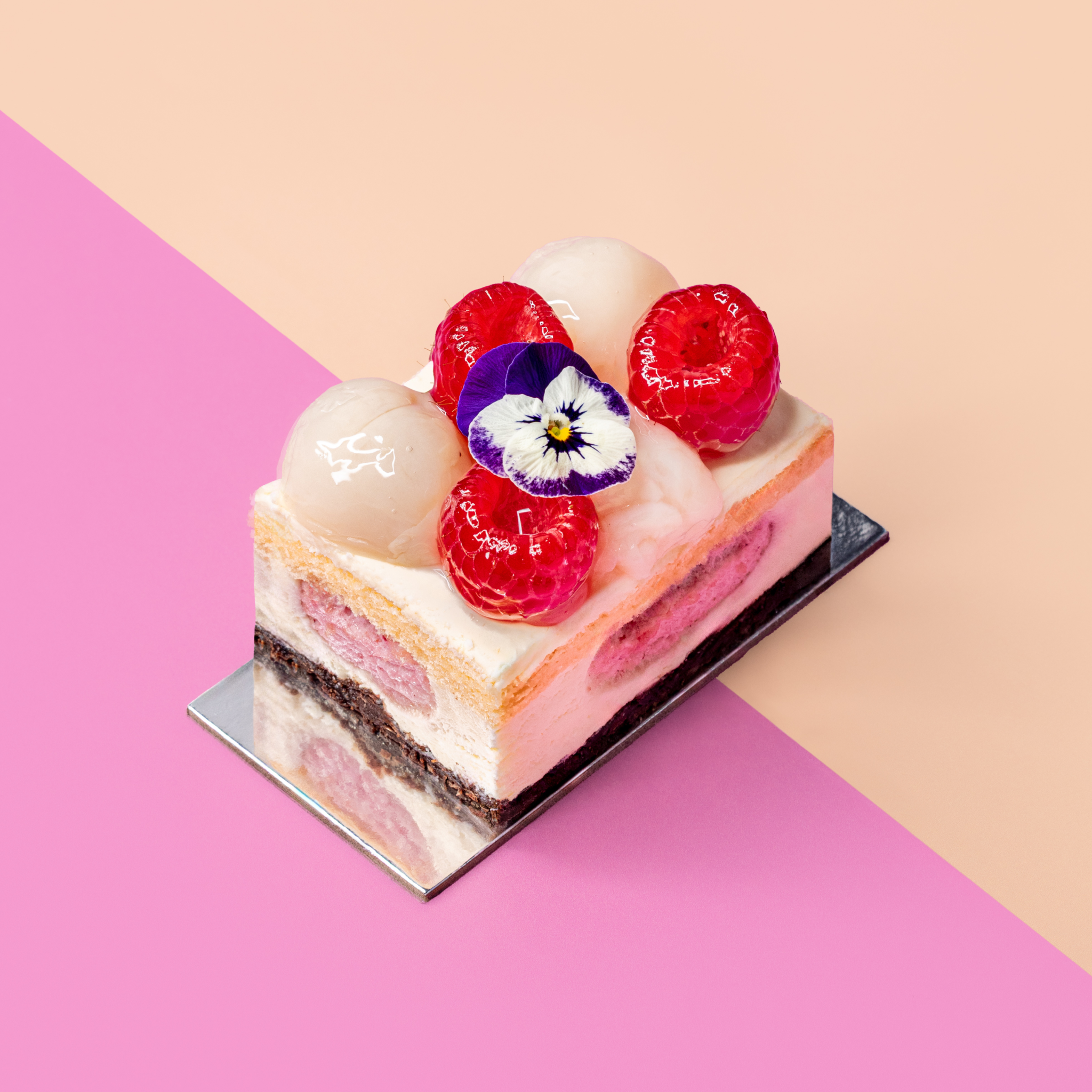 Raspberry Lychee Cake