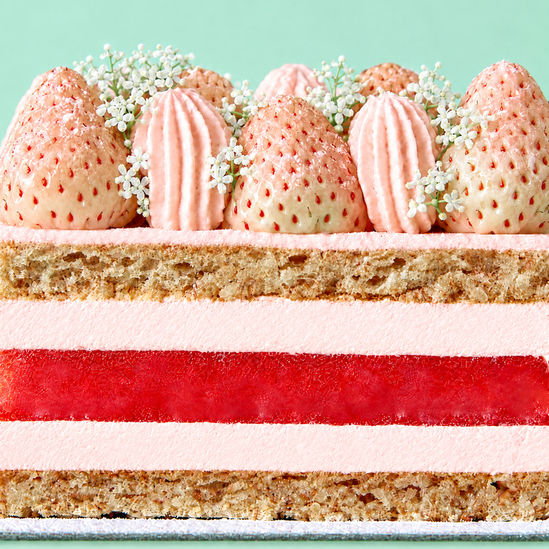 White Strawberry Watermelon Cake-2